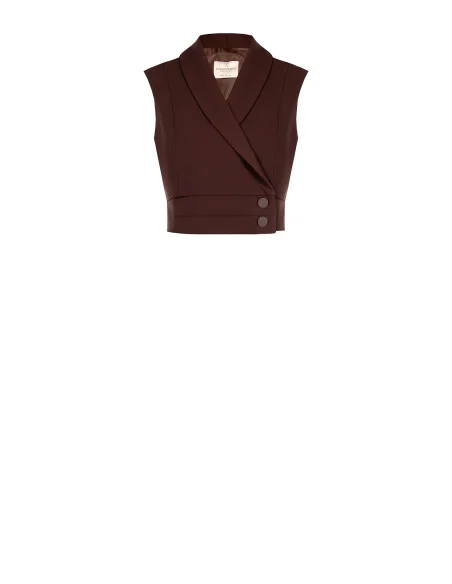 Cropped gilet in fluid fabric Rinascimento