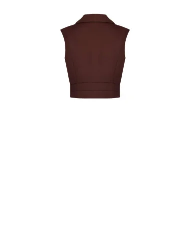 Cropped gilet in fluid fabric Rinascimento