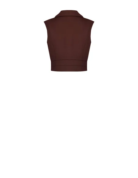 Gilet Crop In Tessuto Fluido Rinascimento