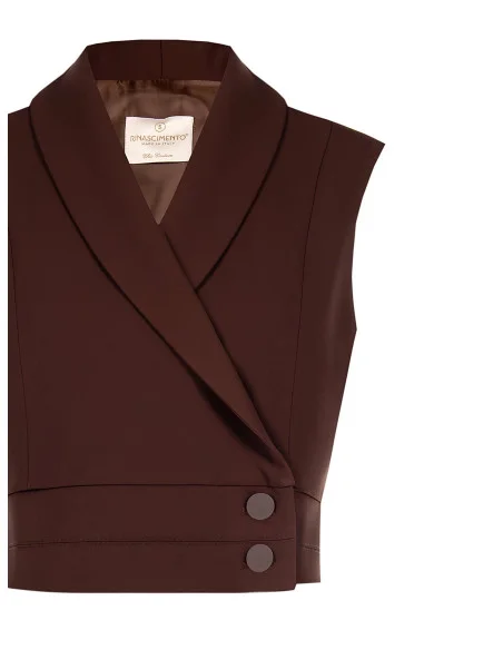 Cropped gilet in fluid fabric Rinascimento