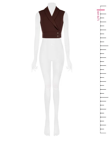 Gilet Crop In Tessuto Fluido Rinascimento