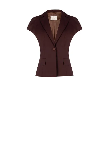 Giacca Blazer Sfiancata In Misto Cotone Senza Spalline Rinascimento
