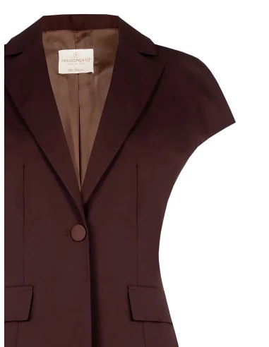 Fitted Blazer Jacket in Cotton Blend Without Shoulder Pads Rinascimento