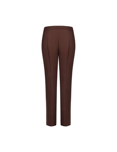 Pantaloni A Sigaretta In Tessuto Fluido Con Bottone In Metallo Rinascimento