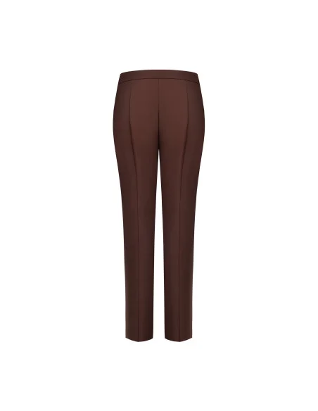 Cigarette Trousers in Fluid Fabric with Metal Button Rinascimento