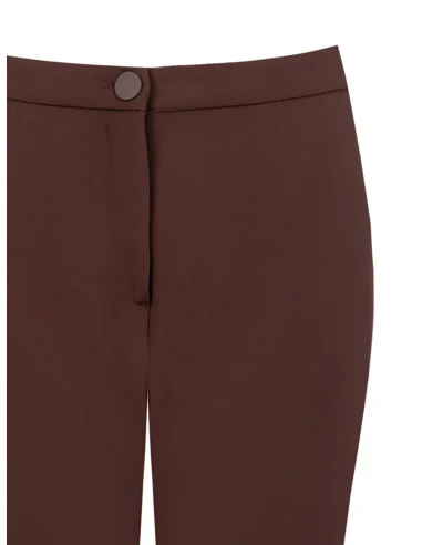 Cigarette Trousers in Fluid Fabric with Metal Button Rinascimento