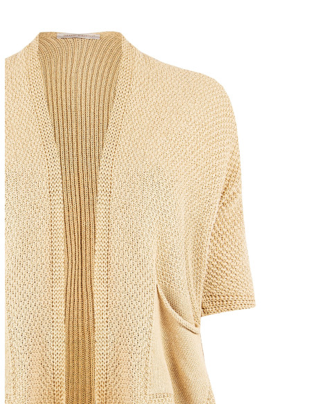 Cardigan Curvy Aperto In Misto Cotone A Maglia Intrecciata E Traforata Con Tasche Rinascimento Curvy