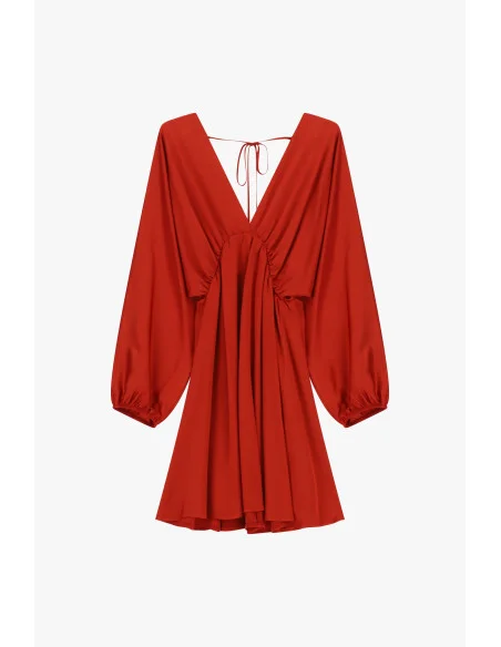 Robe courte à manches longues et encolure profonde Dixie