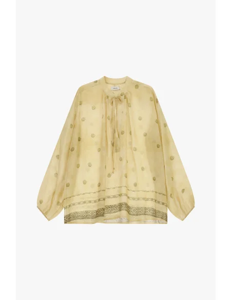 Blusa Ampia Con Ricami Geometrici E Laccetto Dixie