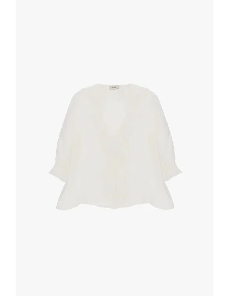 Blusa Con Volant Frontale E Maniche A Tre Quarti Dixie