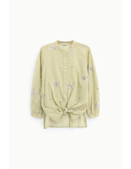 Camicia Con Paillettes E Collo Classico Dixie