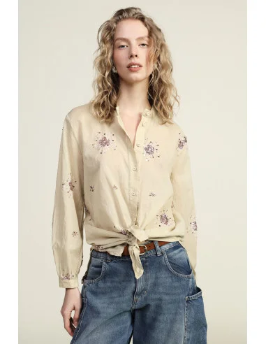 Camicia Con Paillettes E Collo Classico Dixie