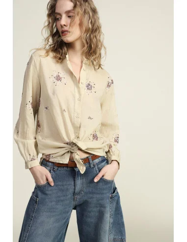 Camicia Con Paillettes E Collo Classico Dixie
