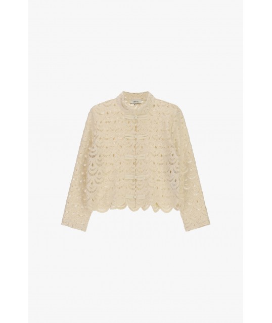 Chemise en dentelle avec profils festonnés et boutons Dixie