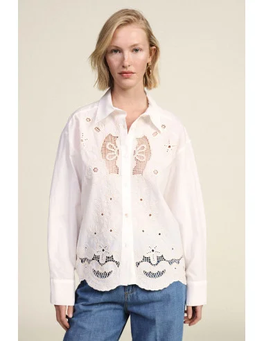 Embroidered Shirt With Wide Floral Pattern Dixie