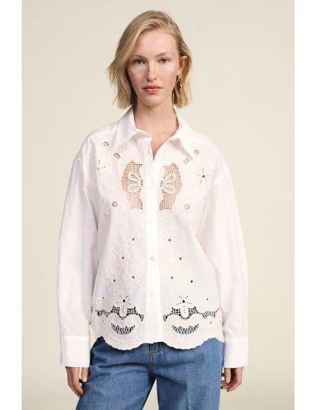 Embroidered Shirt With Wide Floral Pattern Dixie
