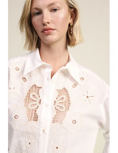 Embroidered Shirt With Wide Floral Pattern Dixie