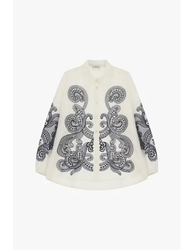Camicia Ampia Con Ricamo Paisley E Bottoni Dixie