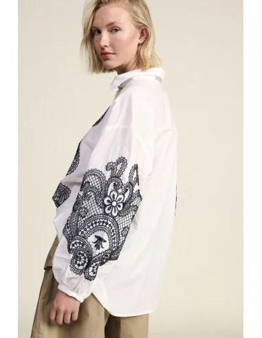 Camicia Ampia Con Ricamo Paisley E Bottoni Dixie