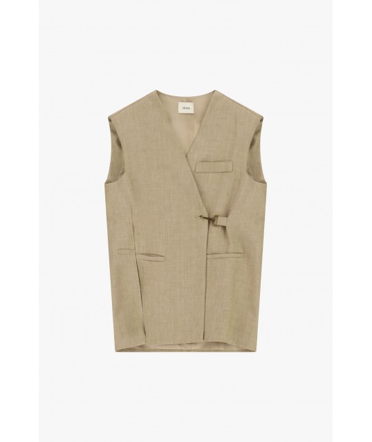 Waistcoat With Side Closure And Front Pockets Dixie