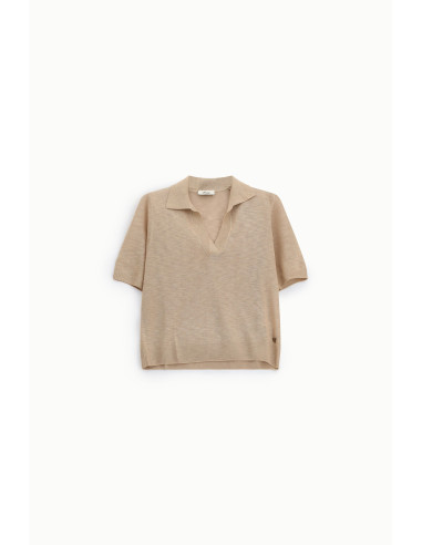 Maglione Manica Corta Con Scollo A V E Colletto Dixie