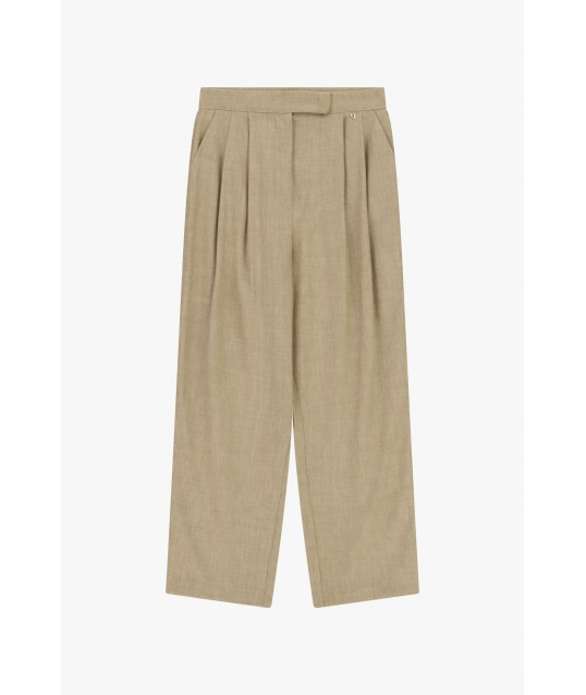 Pantaloni Palazzo Vita Alta Con Pinces Frontali Dixie