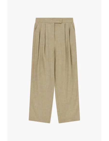 Pantaloni Palazzo Vita Alta Con Pinces Frontali Dixie