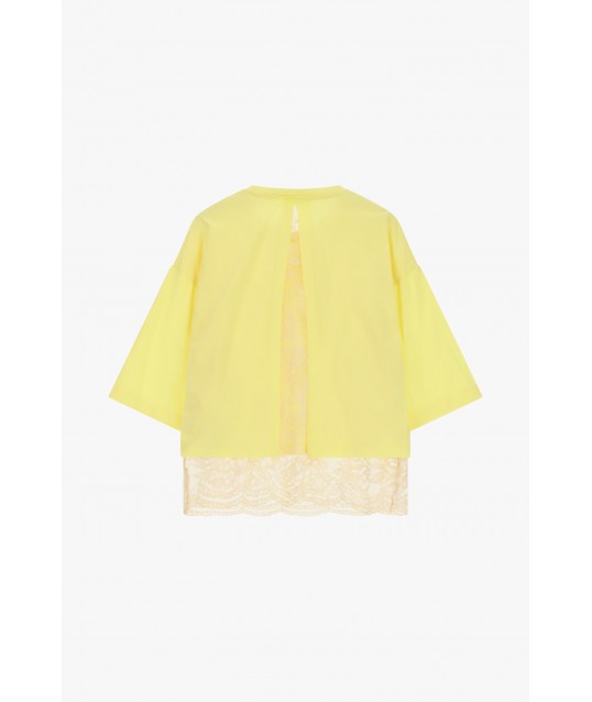 Top Con Maniche Ampie E Inserto In Pizzo Sul Retro Dixie