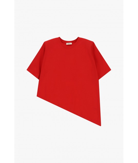 T-shirt à manches courtes avec ourlet asymétrique Dixie
