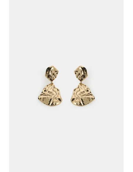 Hammered Effect Drop Earrings Dixie Pin Closure
