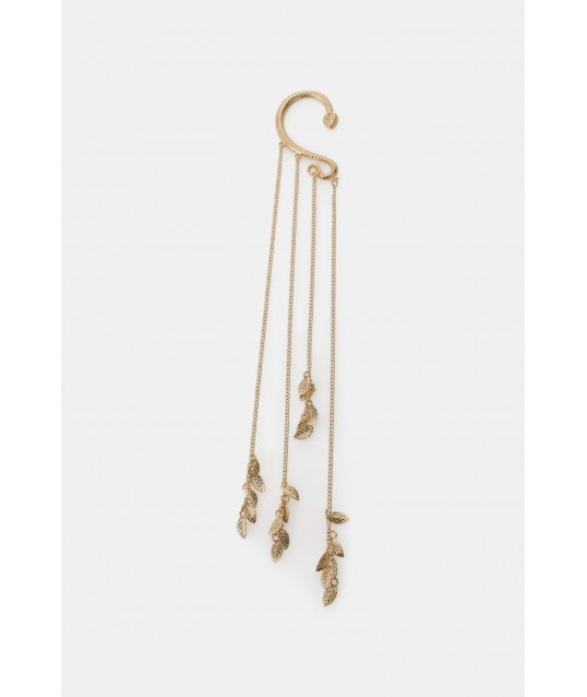 Manchette d'oreille serpent avec chaînes et feuilles Dixie
