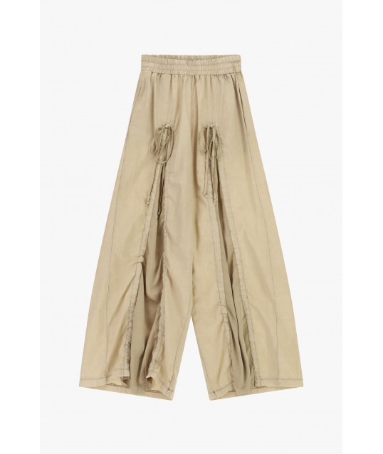 Pantalon palazzo avec taille élastiquée et cordon de serrage Dixie