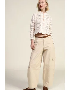 Pantalon palazzo cropped avec poches cargo latérales Dixie