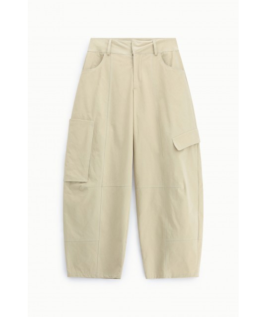 Pantaloni Palazzo Cropped Con Tasche Cargo Laterali Dixie