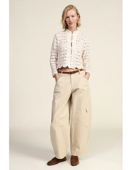 Cropped Palazzo Trousers with Side Cargo Pockets Dixie