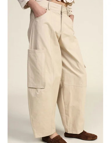 Pantaloni Palazzo Cropped Con Tasche Cargo Laterali Dixie