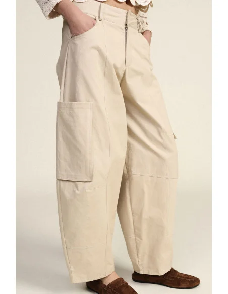 Pantaloni Palazzo Cropped Con Tasche Cargo Laterali Dixie