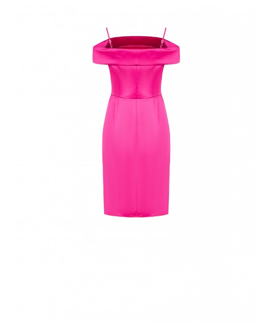 Draped Satin Sheath Dress Rinascimento