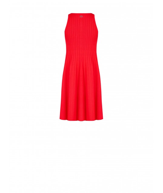 Slim Ribbed Mixed Viscose Knit Short A-line Dress by Rinascimento