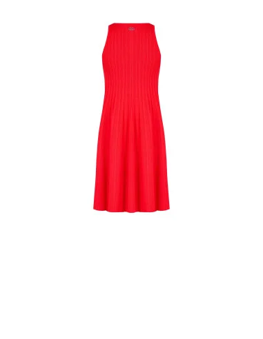 Slim Ribbed Mixed Viscose Knit Short A-line Dress by Rinascimento