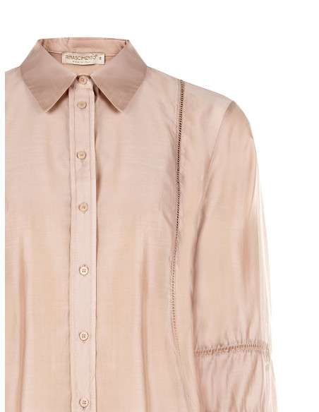 Chemise ultralégère en lyocell mélangé avec détails perforés Rinascimento