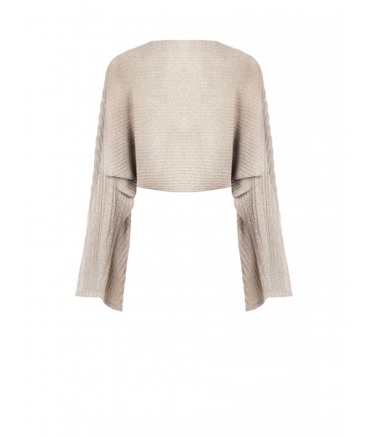 Coprispalle Ampio In Maglia Intrecciata Con Filo Di Lurex Rinascimento