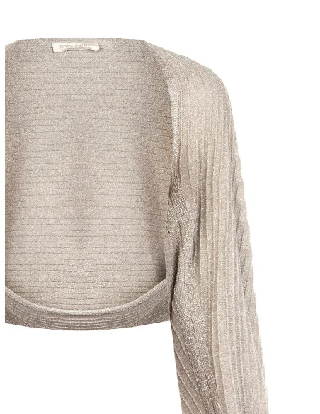 Coprispalle Ampio In Maglia Intrecciata Con Filo Di Lurex Rinascimento
