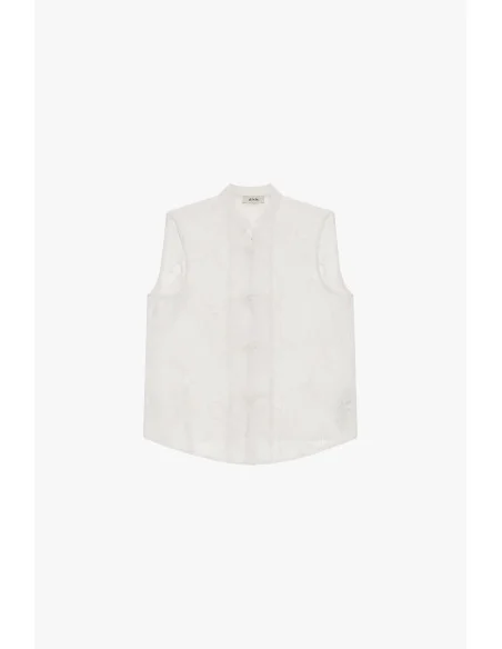 Dixie Korean Neck Sleeveless Sangallo Shirt