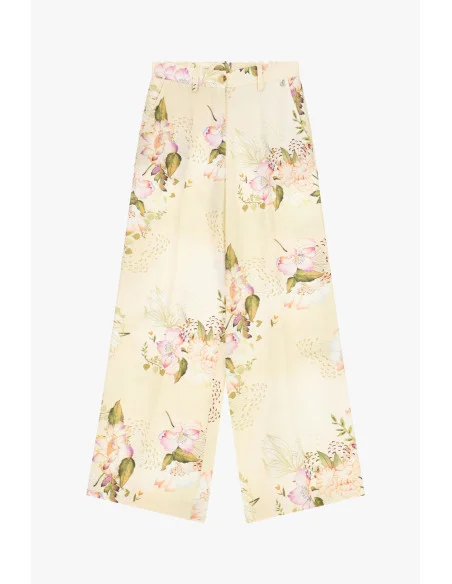 Floral Print High Waisted Palace Trousers Dixie