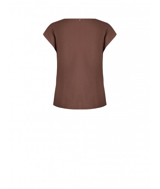 Lightly Wrinkled Viscose Blend Crisscross Top With Jewel Detail Rinascimento