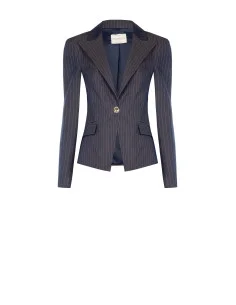 Veste blazer cintrée en tissu technique à rayures Rinascimento 2