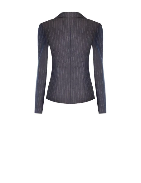 Fitted Blazer Jacket In Striped Technical Fabric Rinascimento