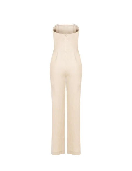 Combinaison droite bustier en mélange de lyocell et de lin Rinascimento