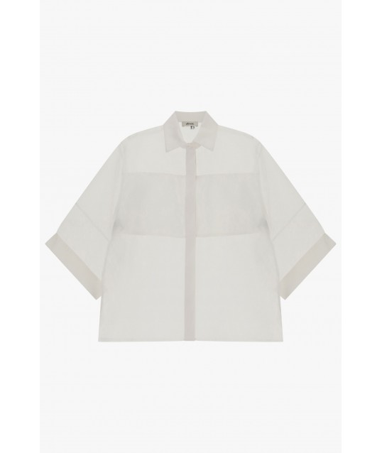 Chemise transparente oversize à manches trois-quarts Dixie